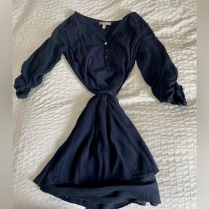 Navy blue banana republic office dress with sleeves